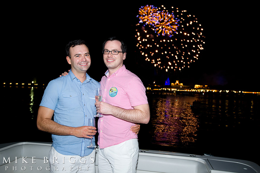 surprise proposal disney private fireworks cruise